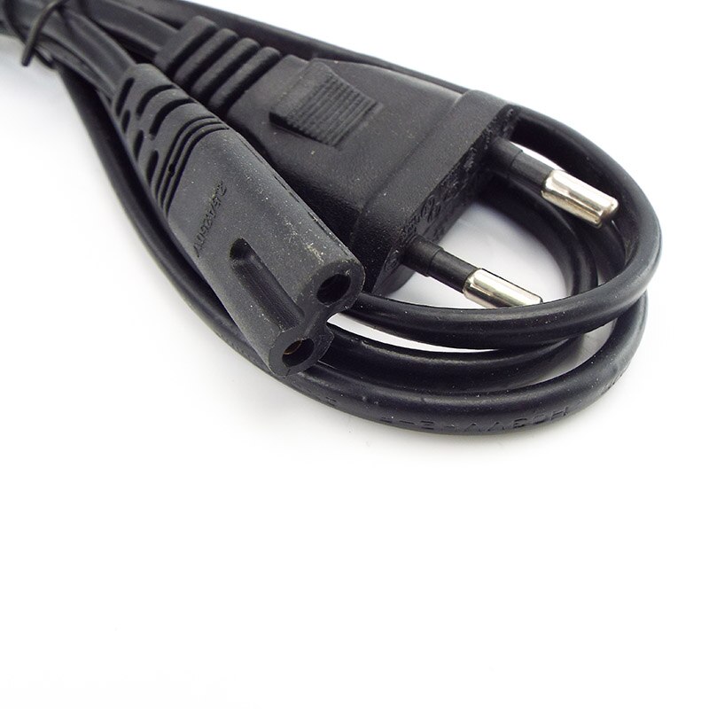 2-Prong Pin Lead Wire connecter EU US Power Supply Cable plug electrical line wire 1.4M 2ft AC Power adapter extension Cord