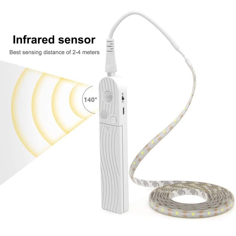 LED Under Cabinet light LED Strip led Lamp with Wireless PIR Motion Sensor light kitchen Stairs Wardrobe Bed Side Light