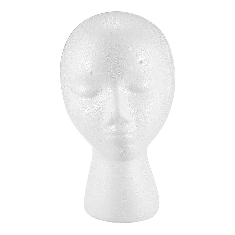 Piepschuim mannequin pruik hoofd display hoed pet pruikenhouder wit schuim hoofd
