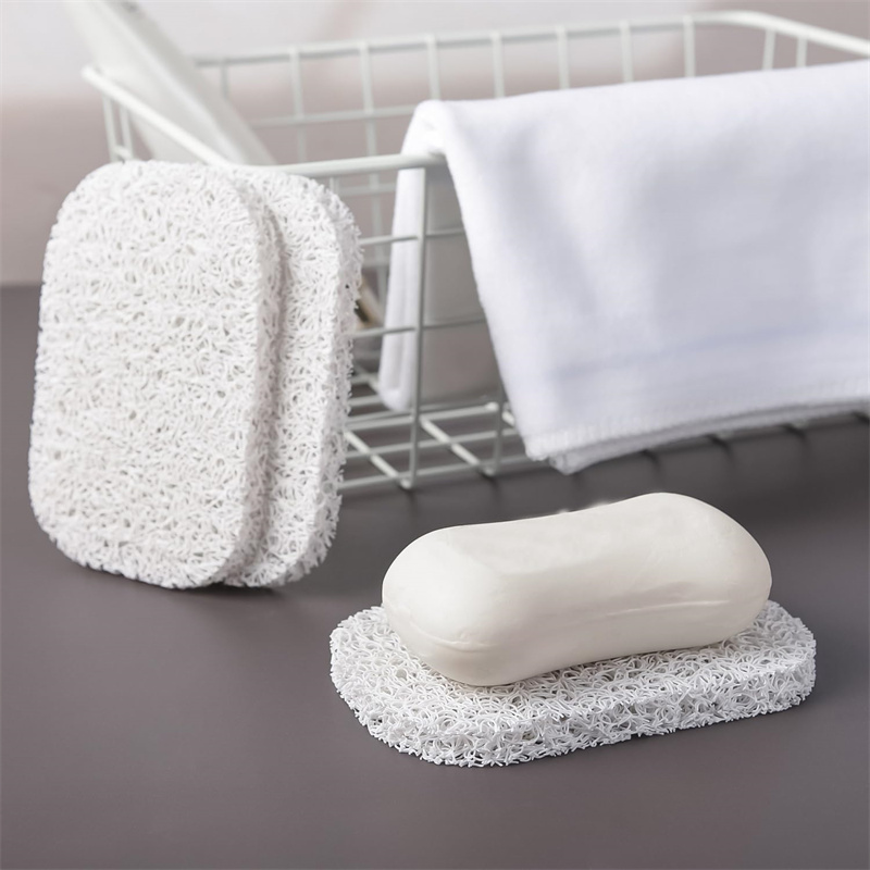 4 Stück Seife Sparer Abfluss Aufzug Pad Selbstentleerender Seifenstangenhalter Rutschfester Seifenschalen-Tablett für Dusche und Schlecht, Reinigungsschwammhalter