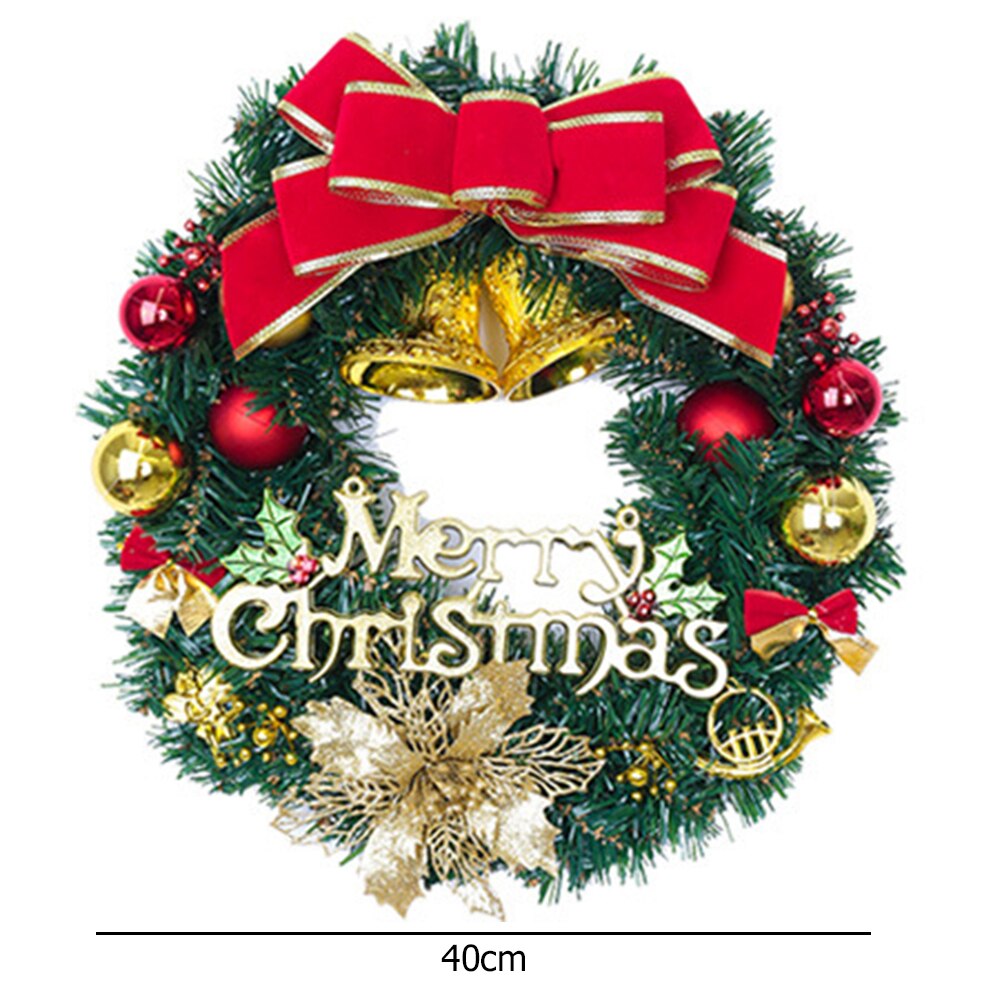 Couronne de noël en aiguilles de pin, cerceau floral pour porte de maison, ornement suspendu, décoration de mariage, bonne année