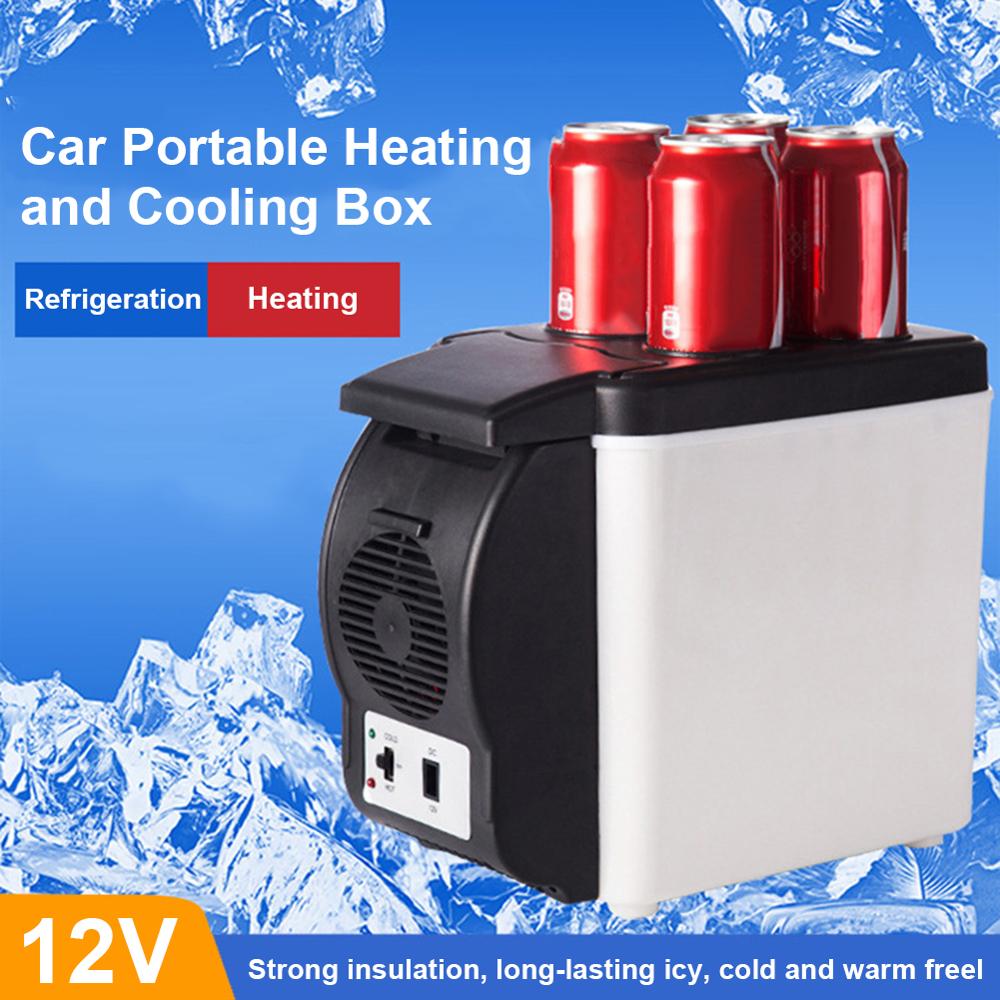 12V Mini Fridge Electric Cooler 6L Liter Dual Use Cold Box Mini Small Refrigerator For Car And Family Outdoor Travel