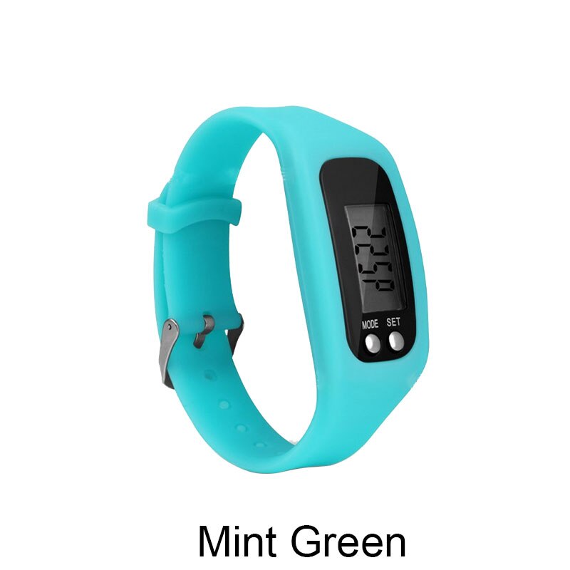 Smart klocka stegräknare löpning sport armband tracker steg pulsmätare räknare promenader fitness armband armband: Mintgrön
