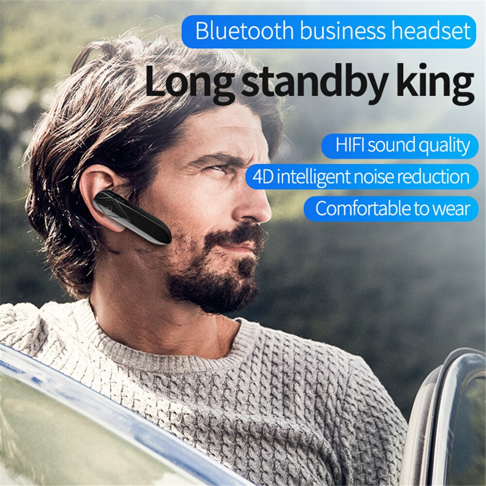 Kebidimei bluetooth 5.0 oortelefoon stereo bas bluetooth headset handsfree oorhaak draadloos oortje met microfoon voor alle smartphones