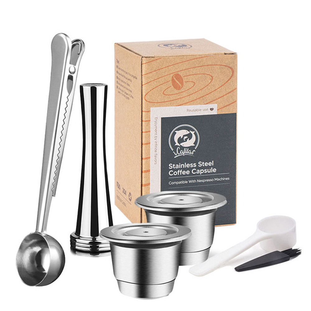 Edelstahl Nespresso Nachfüllbare Kaffee Kapsel manipulieren Wiederverwendbare Kaffee Schote Coffeeware Zubehör Für Barista Espresso Hersteller