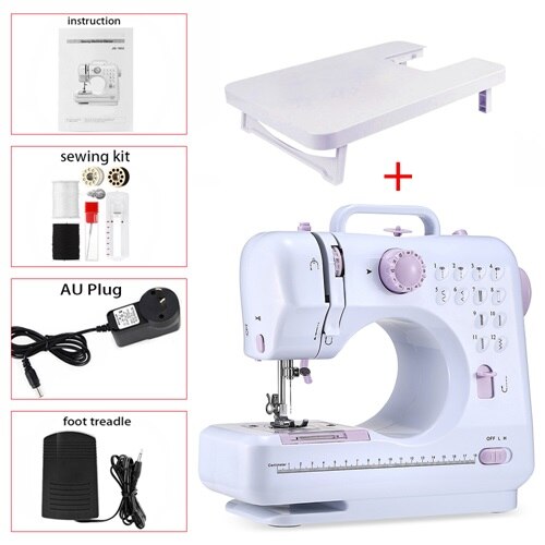 Meerdere Elektrische Naaimachine Desktop Overlock Diy Kleding Dikke Naaien 12 Steken Verstelbare Snelheid 505A Usb Hicello: AU PLUG and table