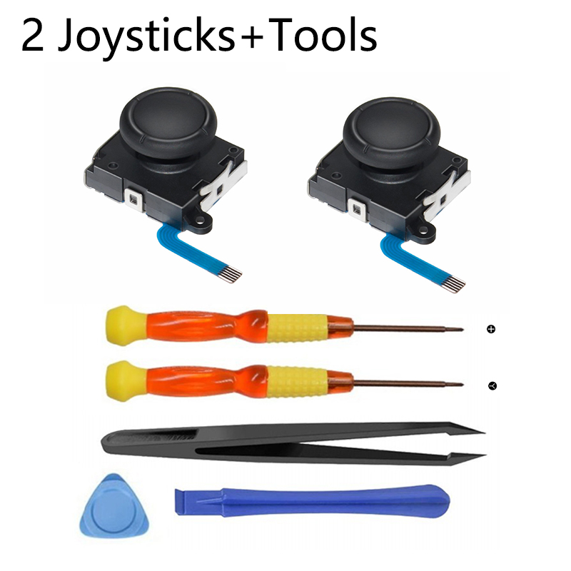 3D Joystick for NS Joy Con Nintend Switch/LITE Left Right Analog Sticks Replacement for Joy Stick Controller Repair Accessories: 2joysticks5tools