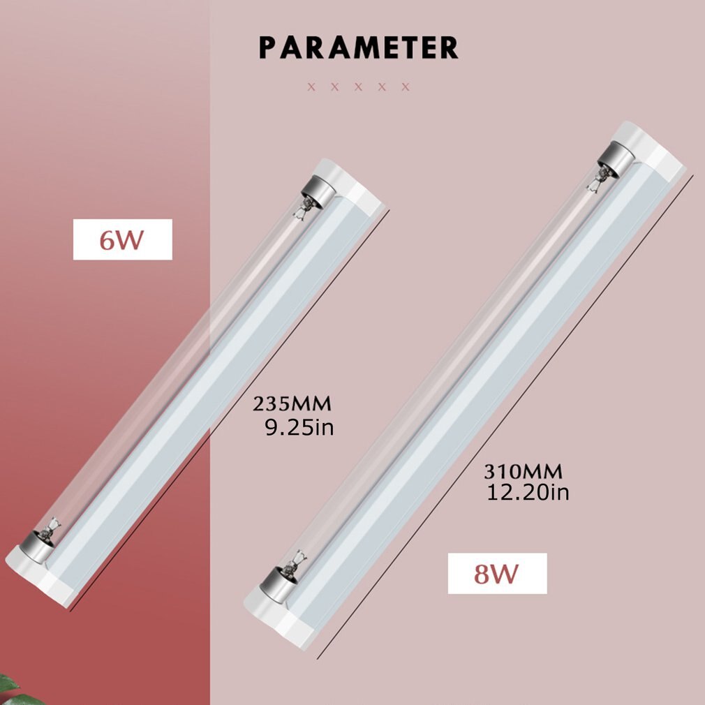 8W 6W Germicidal Light T5 Tube UV Sterilizer Kill Dust Mite Eliminator UV quartz lamp Sterilization lamp For Bedroom /Hospital