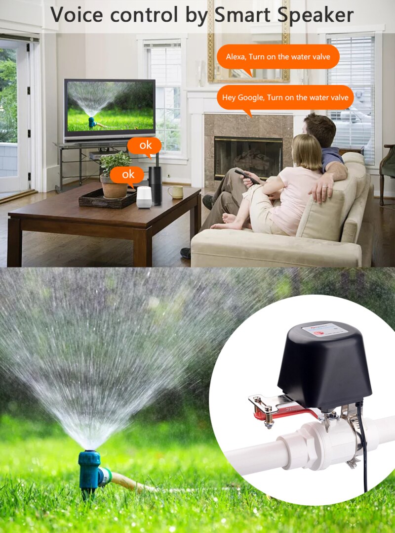 Diy Smart Home Tuya Zigbee Kraan Water/Gasklep Schakelaar Draadloze Controller Wifi Pijp Robot Voice Control Ondersteuning Alexa google