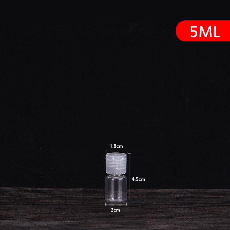 1 Stuks 250Ml/30Ml/5Ml Plastic Clear Lege Seal Flessen Pack Clamshell Water Fles Flip top Cap Verpakking Mini Vloeibare Container: 5ml