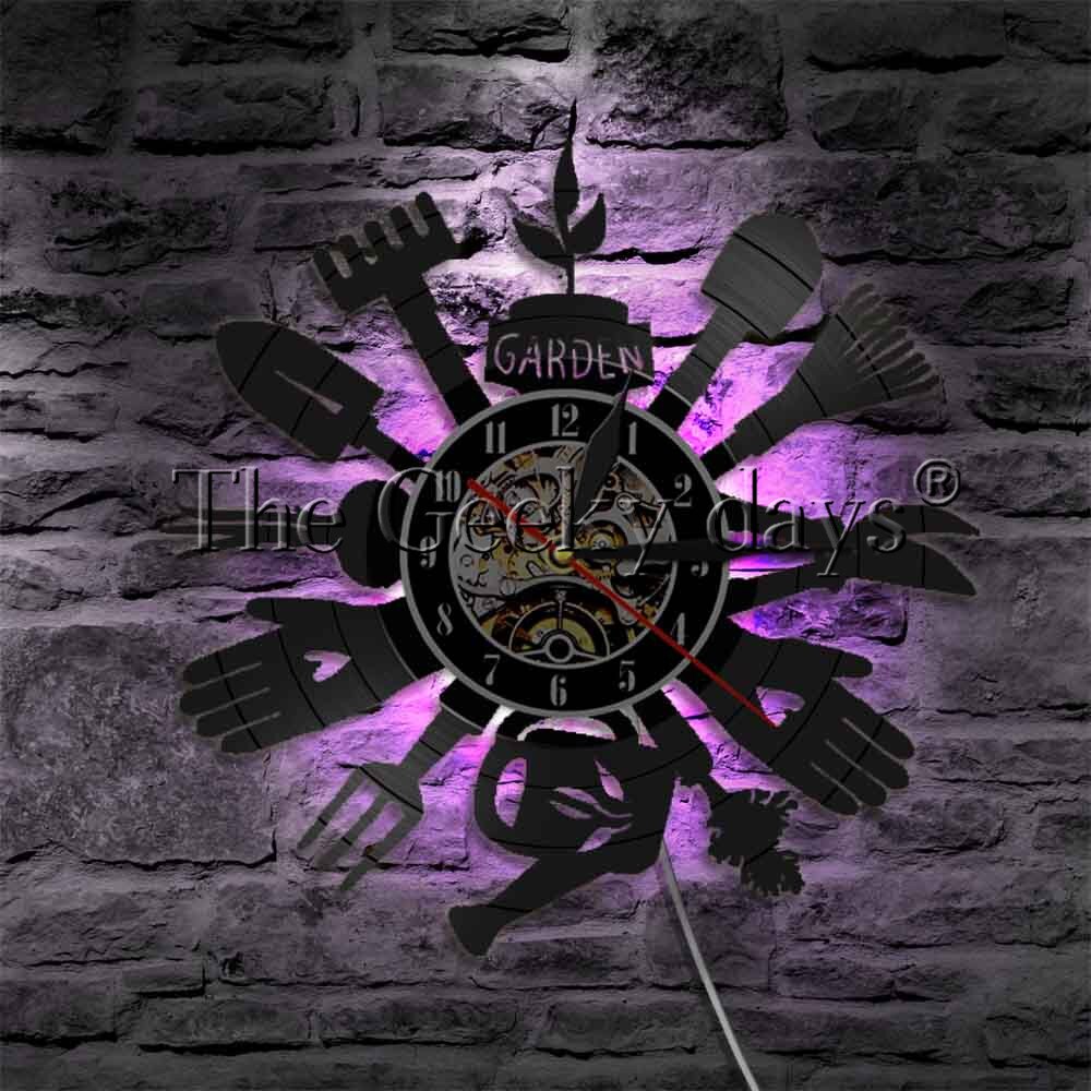1 pieza de herramientas de jardín, reloj de pared , lámpara de pared LED Retro para decoración de pared, lámpara de pared para cabecera, herramientas de plantación, para jardineros