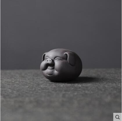 chanceux cochon thé jouer argile pourpre belle cochon ornement petit thé animaux Boutique thé Table décoration accessoires: B