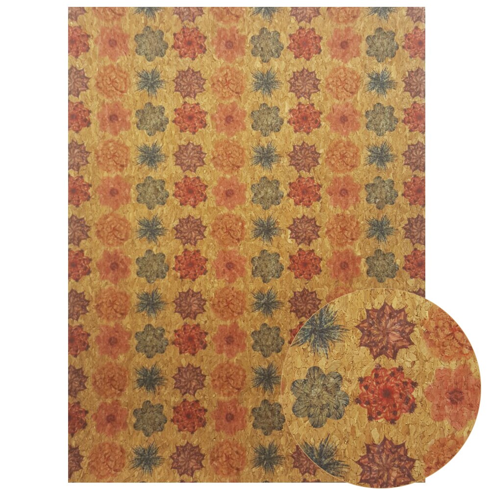Qibu 22*30 Cm Gedrukt Zachte Kurk Stof Kleding Handtas Synthetisch Leer Diy Naaien Materialen Kledingstuk Diy Ambachten Textiel materiaal: 01