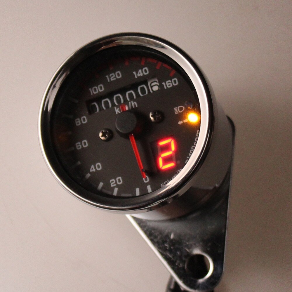 Motorcycle Meter LED digita Indicator 0-160km/h Cafe Racer Light Tachometer Odometer Speedometer Gauge Instrument
