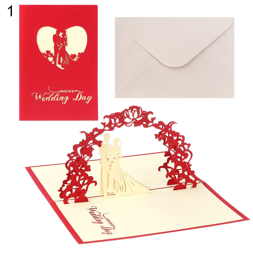 1Pcs 3D Pop Up Liefde Wenskaarten Met Envelop Voor Valentijnsdag Anniversary Wedding Uitnodiging Dank U Kaarten mode: 1
