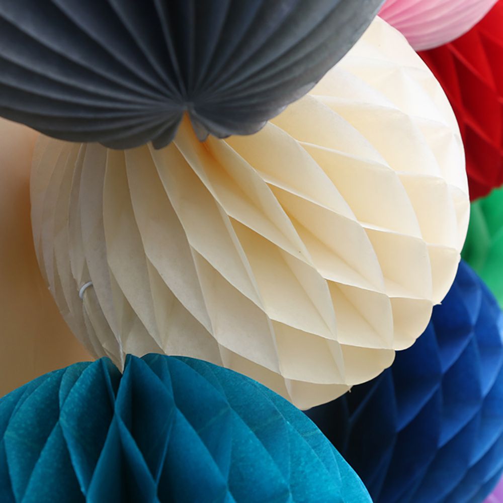 1pc 12 pouces noël papier de soie lanterne pompons nid d'abeille boules fleur suspendus décor mariage fête décoration fournitures