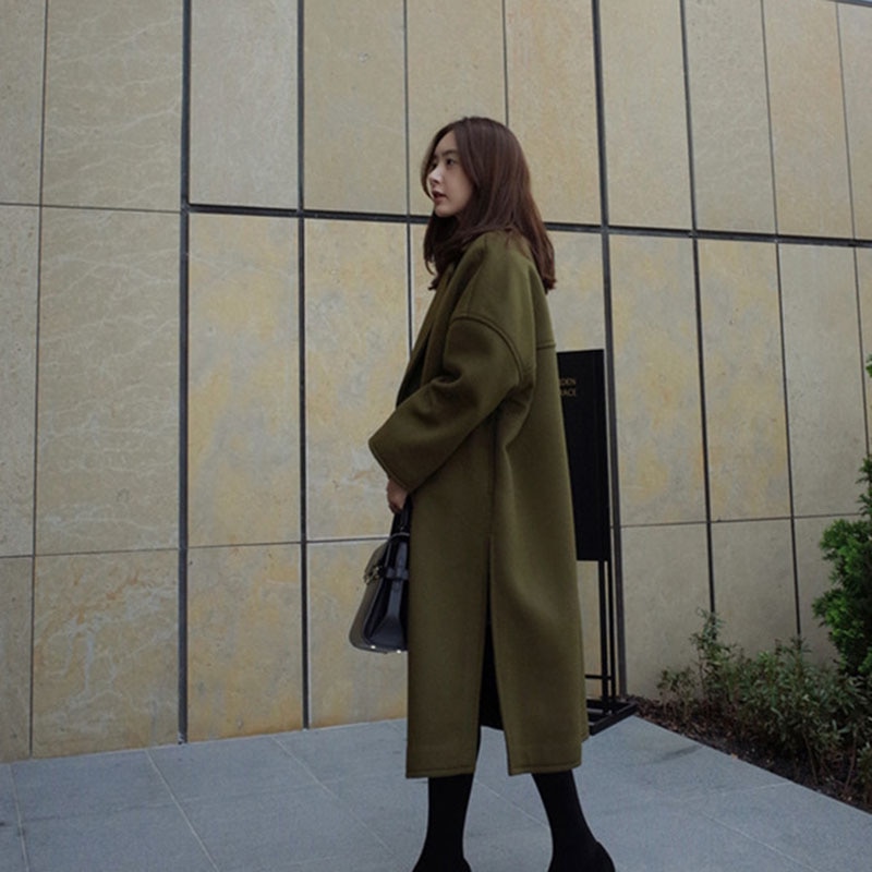Veste Décontractée Ouverte Manteau Long Tricoté Pour Femmes - Manches Velours Noir - Style 2025