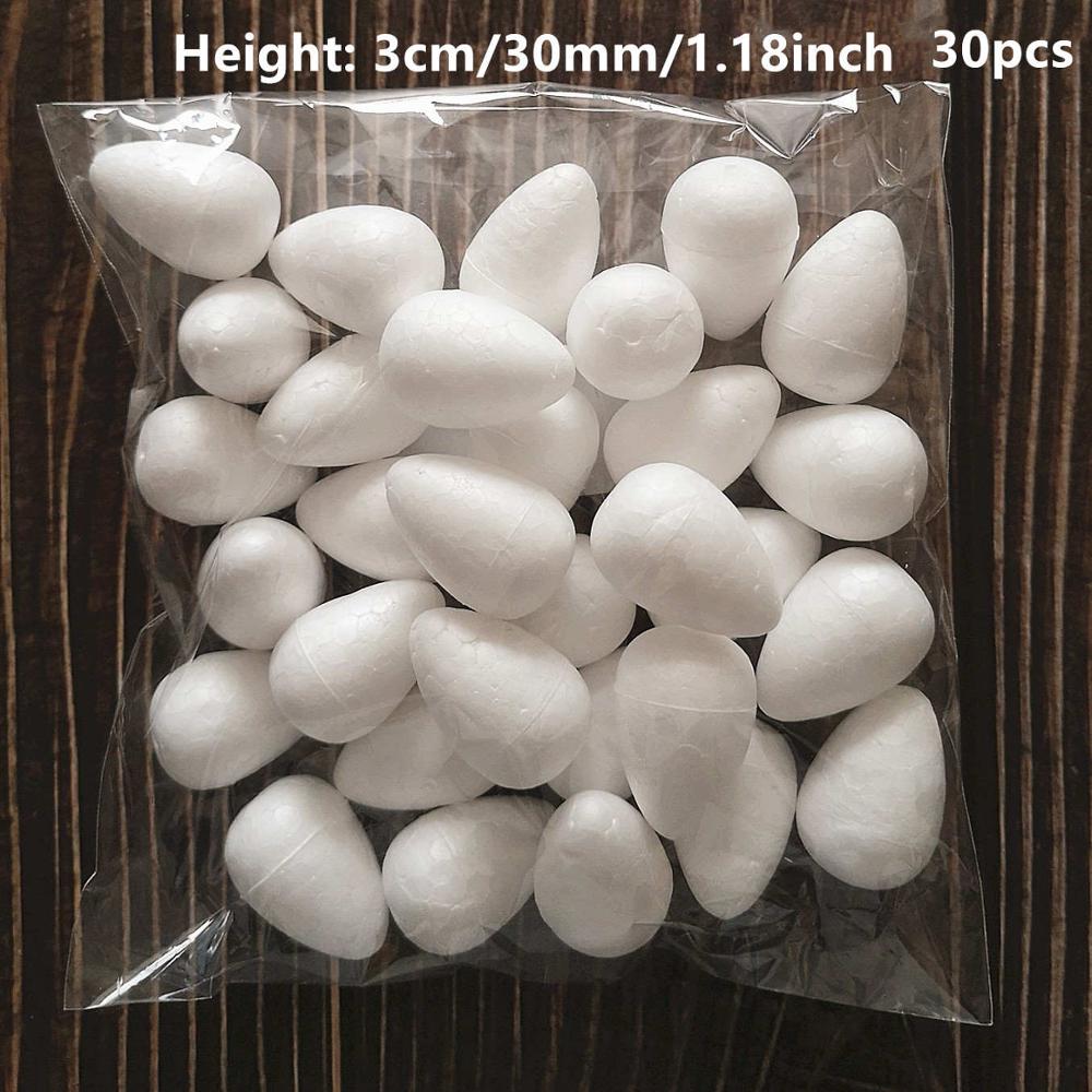 2/2.5/3/4/4.5/5.5cm 10-80pcs Water Modeling Shaped Styrofoam Foam Crafts Flower Heart DIY Handmade White Foam Rose Buds: Height 3cm 30pcs