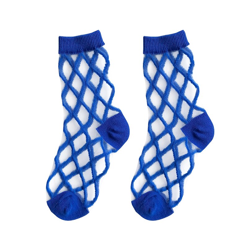 Kristall socken kinder Kurze baumwolle Weiche baby sommer socken für mädchen jungen Atmungs dünne 1-8 jahre kinder gitter socken: blue / L(6-8 years old)