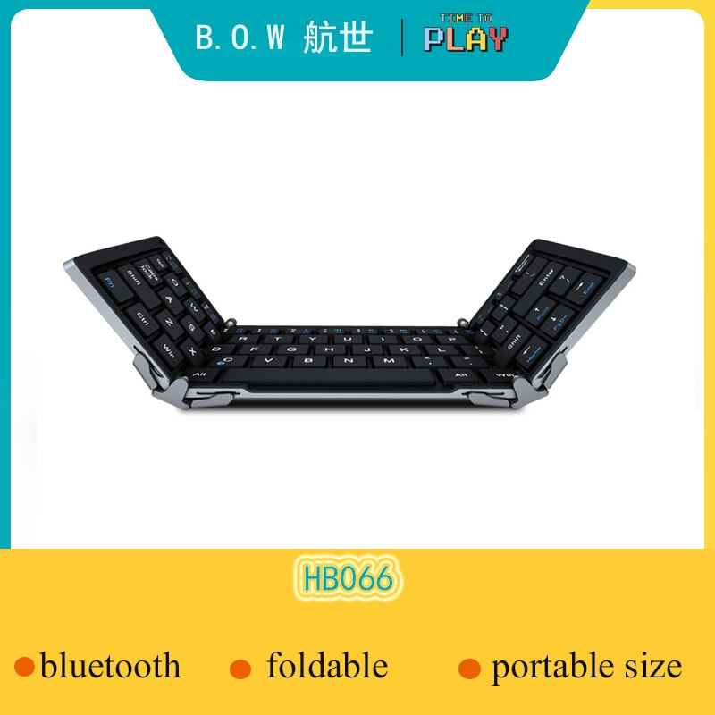 B.o.w Mini Bluetooth Toetsenbord Opvouwbaar, Opvouwbare Aluminium Case Voor Ios, Android, Windows, Pc, tabletten En Smartphone