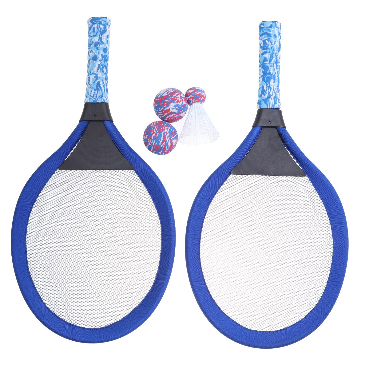 1 par børnetennisracket børn paling badminton ovale ketsjere spilrekvisitter til børnehave grundskole udendørs sport: B
