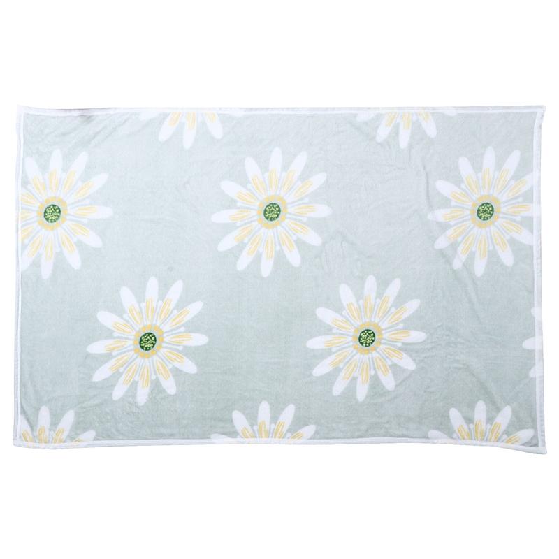1Pc Daisy Flower Pattern Fleece Blanket Plush Throw Blanket Sleeping Blanket