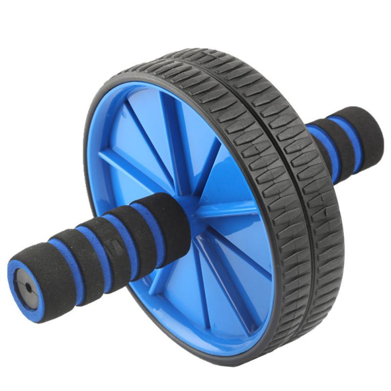 Abdominal Wheel Double Wheel Belly Roller Double Wheel Silent Abdominal Muscles Exerciser Fitness Equipment Durable: Blauw