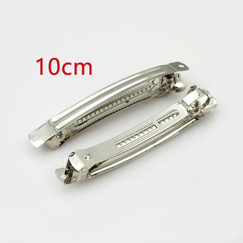 10 stücke Metall Haarspange Automatische Frühling Haar Clips leer Einstellungen Zubehör Für DIY Handgemachte Bogen Haarnadel Erkenntnisse 8/10cm