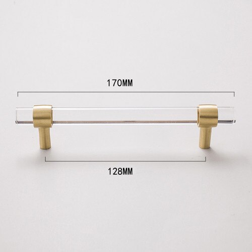 Poignée de porte en acrylique transparente, boutons pour armoire, commode, meuble de luxe, salle de bain, cuisine: Acrylic L170mm 128mm
