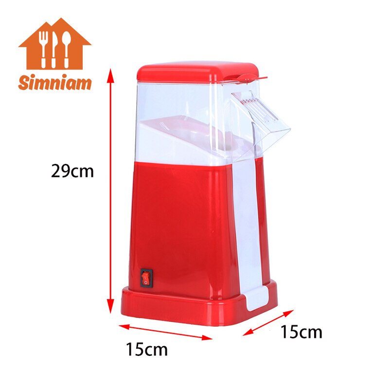 1200W Electric Corn Popcorn Maker Household Automatic Mini Air Popcorn Making Machine DIY Corn Popper Children