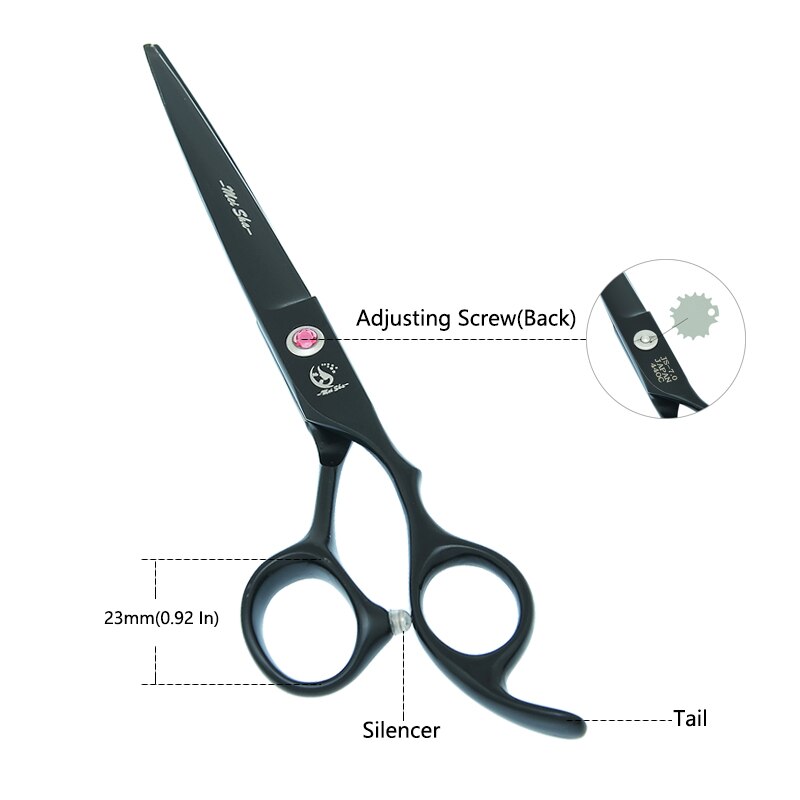 7.0" Japanese Steel Dog Grooming Scissors Curved Cutting Shears 40% Cut Rate Thinning Tesouras Pet Suppliers B0033A