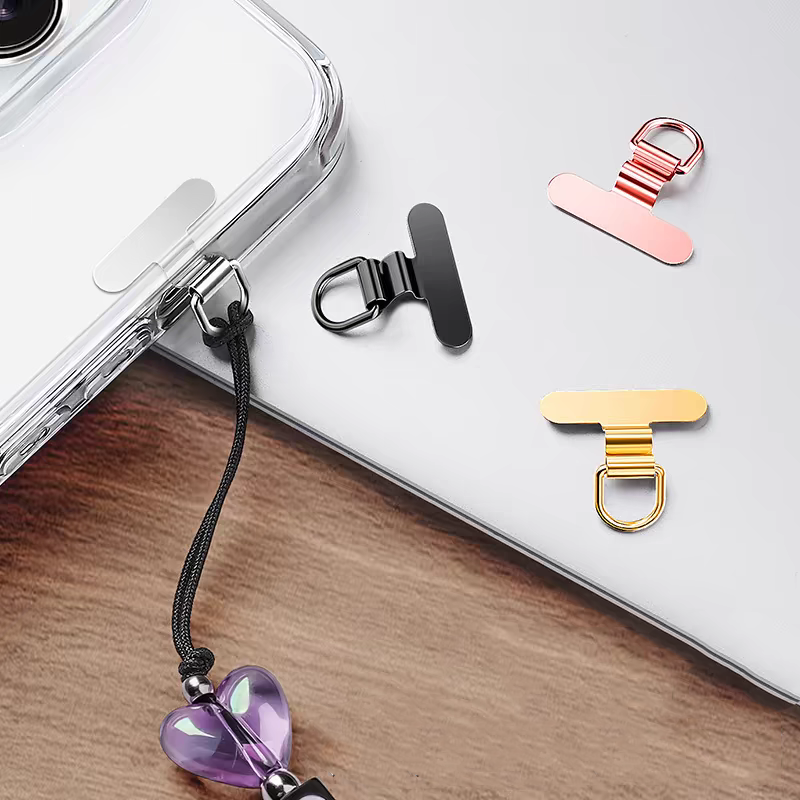1/2PCS Mini Mobile Phone Lanyard Patch Pad Stainless Steel Silent Hole Clip Ultra-thin Metal Back Patch Sturdy Connection Piece
