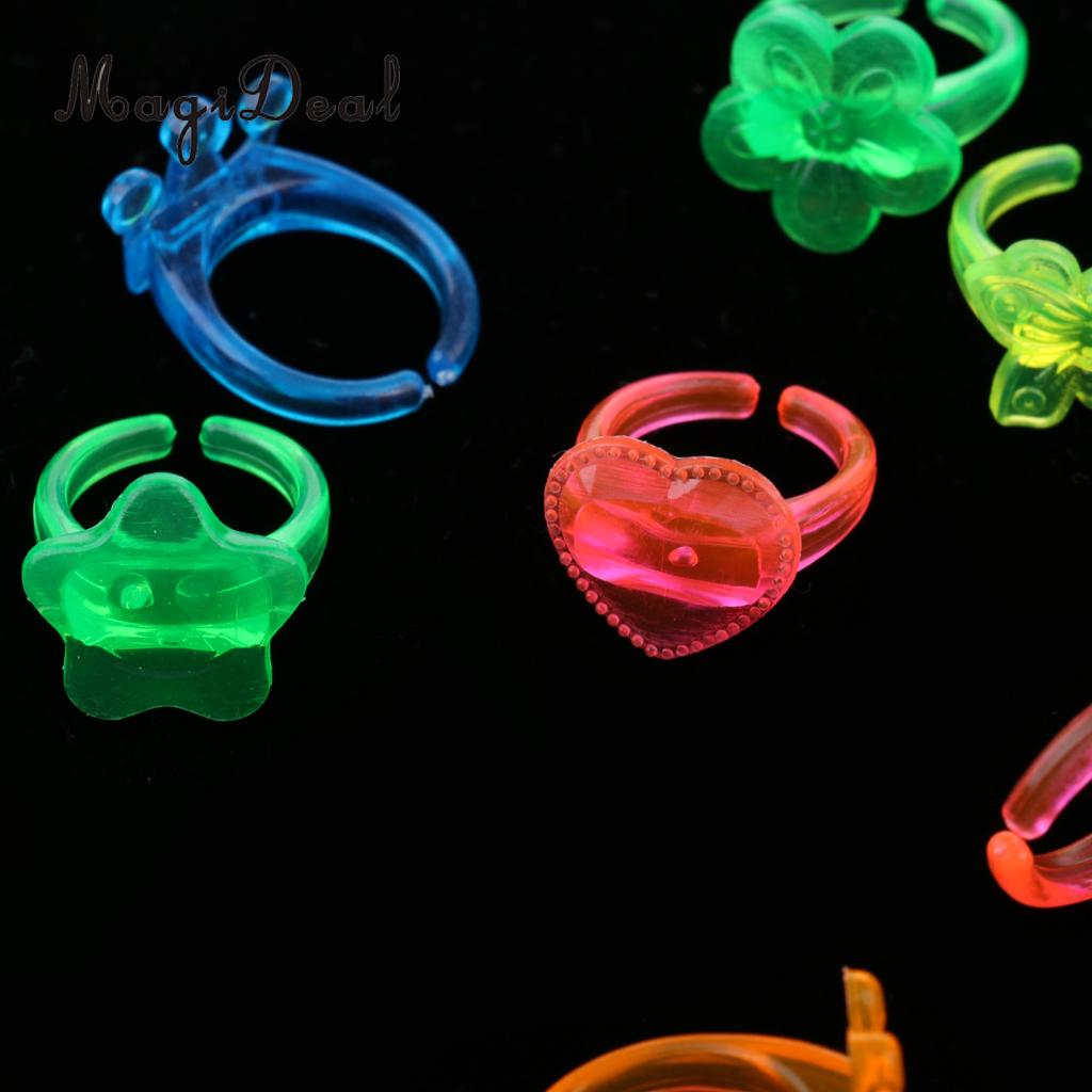 Anillos de plástico coloridos para niños, 12 piezas, premios de joyería para profesores de aula, juguete de relleno de Piñata, Color aleatorio