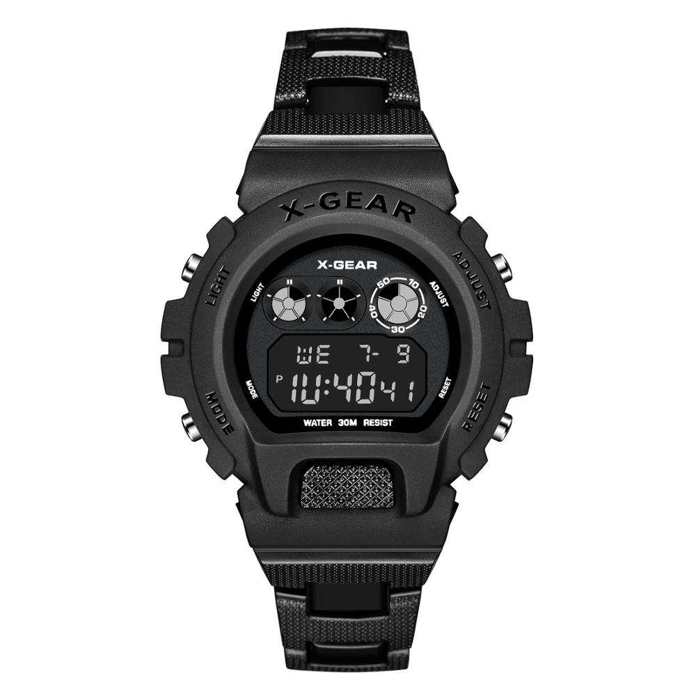 Digitale Horloges Luxe Grote Mannen Klok Cool Sport Horloges Voor Mannen 50M Waterdicht 0931 Mannen Horloges: Black