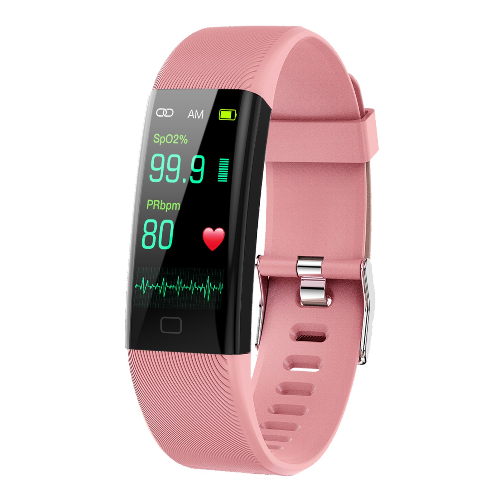 Health Bracelet Heart Rate Blood Pressure Smart Band Fitness Tracker Smartband Wristband for Smart Band Devices for Men Women: Pink
