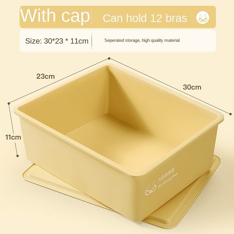Underwear Storage Box Household Drawer Wardrobe Compartment Artifact Socks Panties Three-in-one Storage Box Shorts storage box: Yellow without check