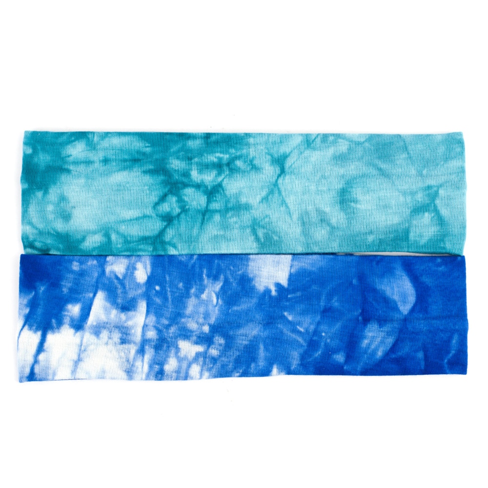 Geebro Women's Tie Dye Elastic Headband Summer Cotton Soft Stretch Turban Headband For Girls Flat Hair Bands Hair Accessory