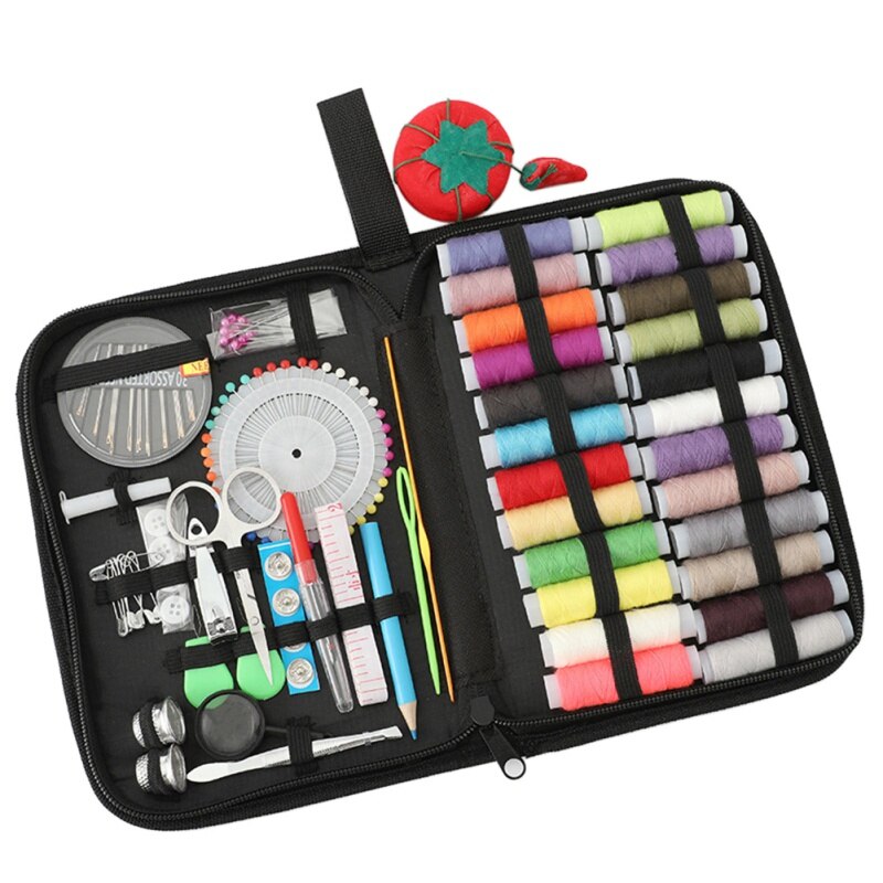 132pcs/Set Portable Sewing Box Kitting Needles Kits Tools Quilting Thread Stitching Embroidery Craft Sewing Home Travel Organize