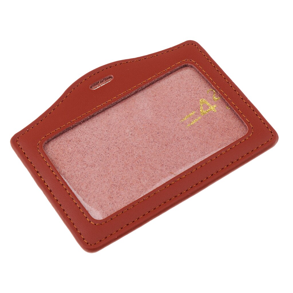 Kunstigt læder navneskilt badge lanyard id-kort indehavere kontorartikler: Rød vandret
