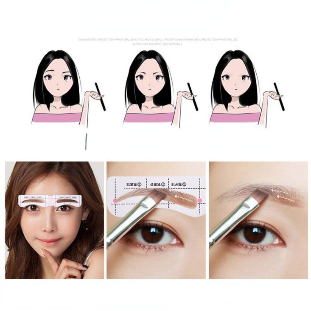 10 Vellen Wenkbrauw-Vormige Lui Tekening Wenkbrauw Kaart Quick Wenkbrauw Sticker Een-Lijn Wenkbrauw Make-Up Extra Tool Set verstelbare