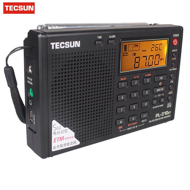TECSUN PL-310ET FM AM MW SW LW DSP Ontvanger WERELDONTVANGER Kortegolf RADIO Digitale Demodulatie Stereo Radio Receiver