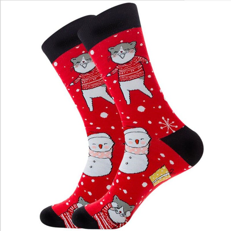 1 paar herren socken Baumwolle socken weihnachten und männer herbst Winter neue jahr Weihnachten baum schnee elch socken froh Mitte socken: 2