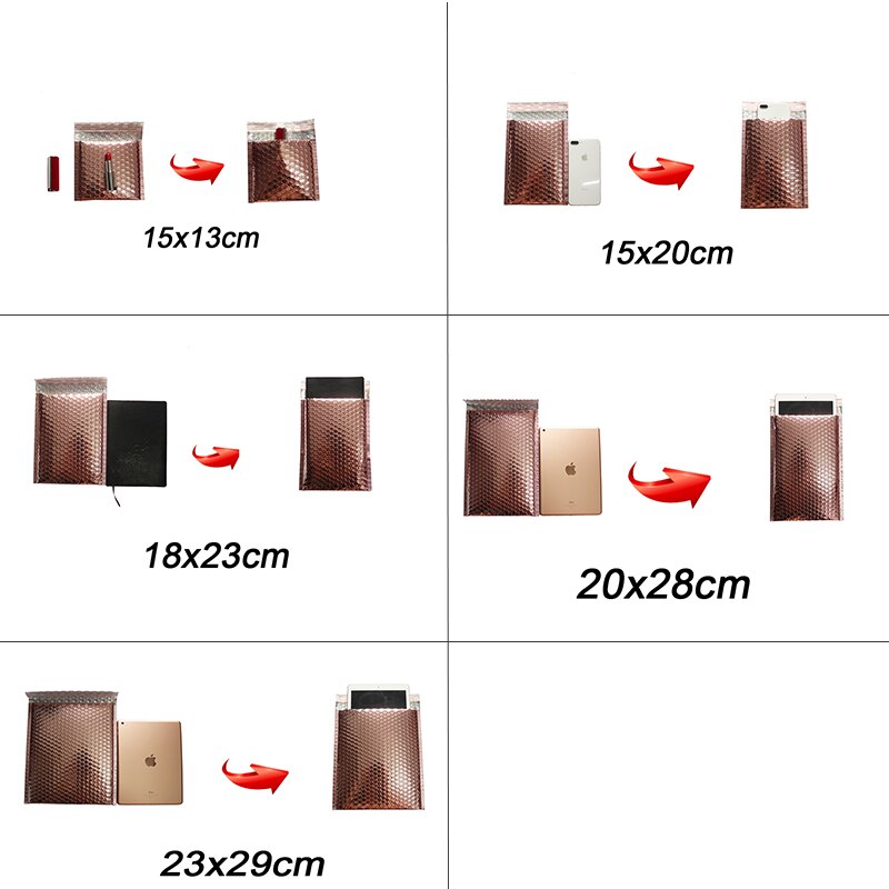 50Pcs Bubble Bag Shockproof Bag With Bubble Self Adhesive Bubble Mailers Envelope Business Supplies 8 Sizes