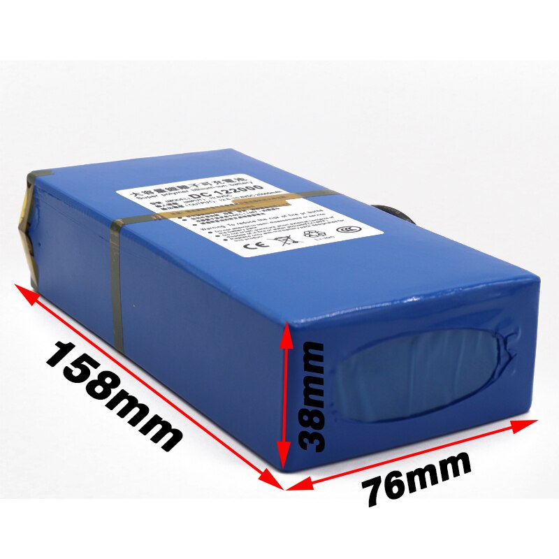 100% Portable 12v 20000mAh Lithium-ion Battery pack DC 12.6V 20Ah battery With EU Plug