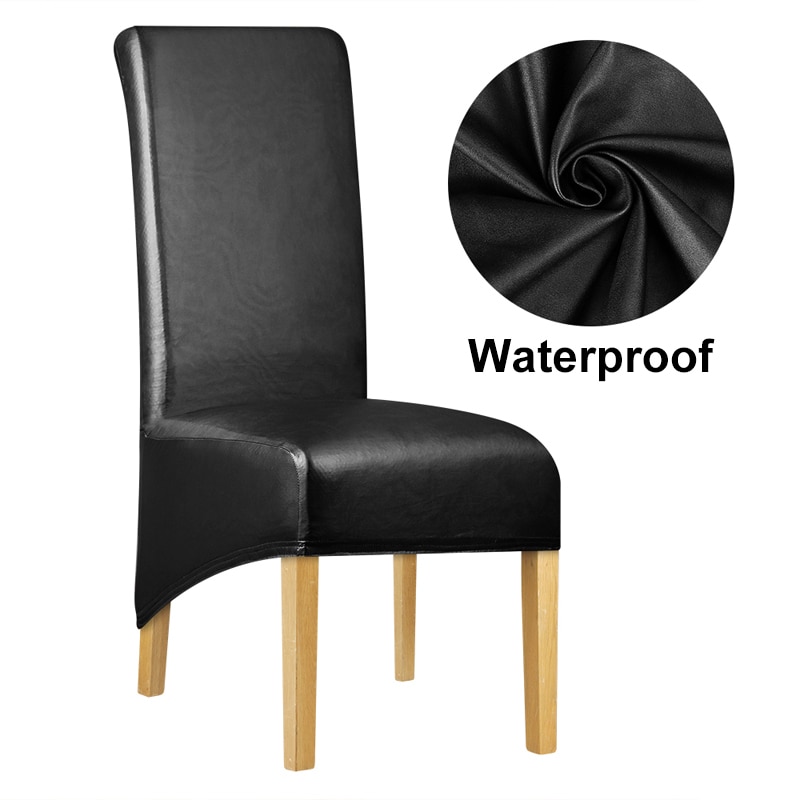 Waterproof PU Fabric Long Back Chair Cover King Back Chair Covers Elastic Washable Home Hotel Banquet: 1793-B