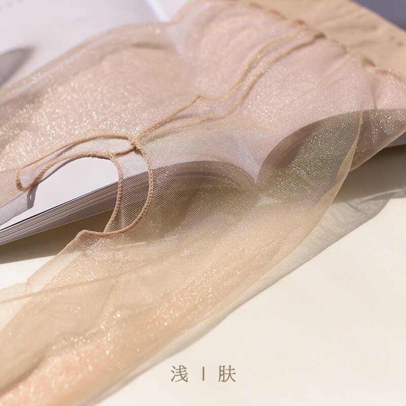 SP & CITY 8 Kleuren Vrouwen Dunne Elasticiteit Panty Sexy Dames Nylon Glanzende Transparante Vrouwelijke Kousen Nachtclub Licht Panty: skin color