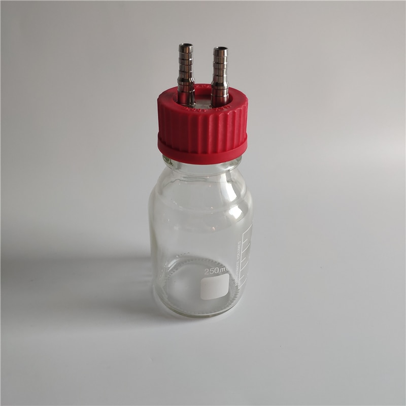 Botella de reacción anaeróbica biológica clara de 250ml frasco de fermentación botella de reacción de reactivo de vidrio transparente de 250ml