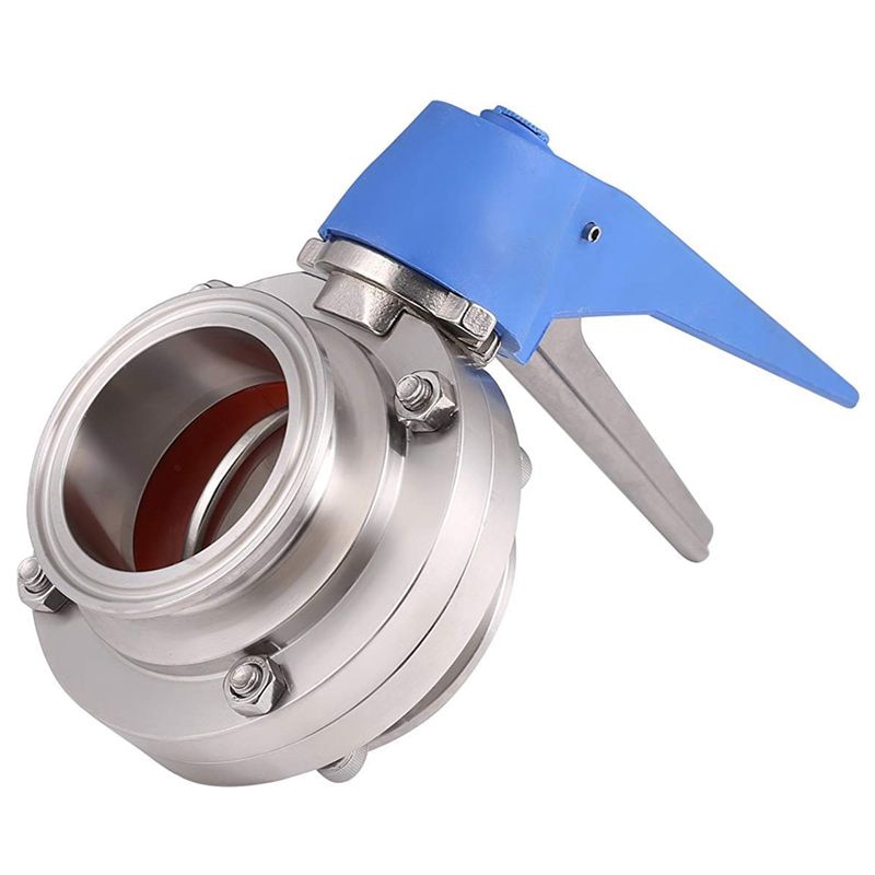 1-1/2 inch 38mm SS304 Stainless Steel Sanitary 1.5 inch Tri Clamp Butterfly Valve Squeeze Trigger for Homebrew Dairy Product