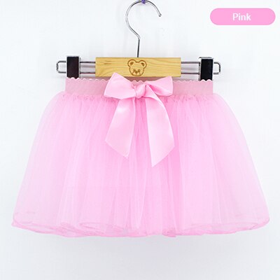 Girls ballet dance skirt black short skirt performance dance skirt bow elastic waist: Pink / S 100 to140cm