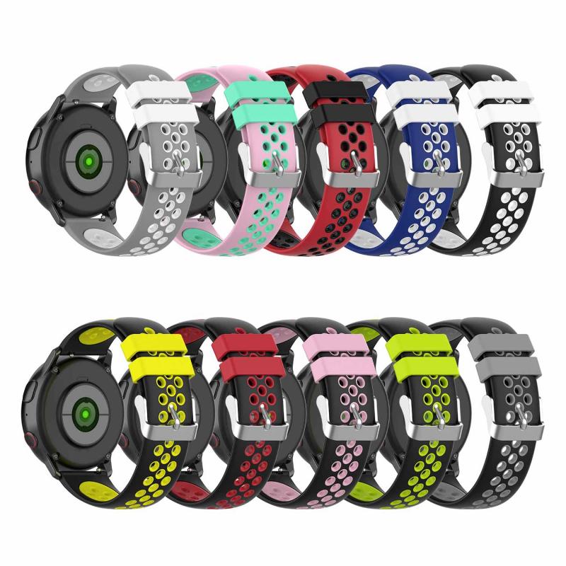 Dual Colors Silicone Strap for Sansung galaxy watch active Band Sports Strap Bracelet Replacement Band Watchband TXTB1